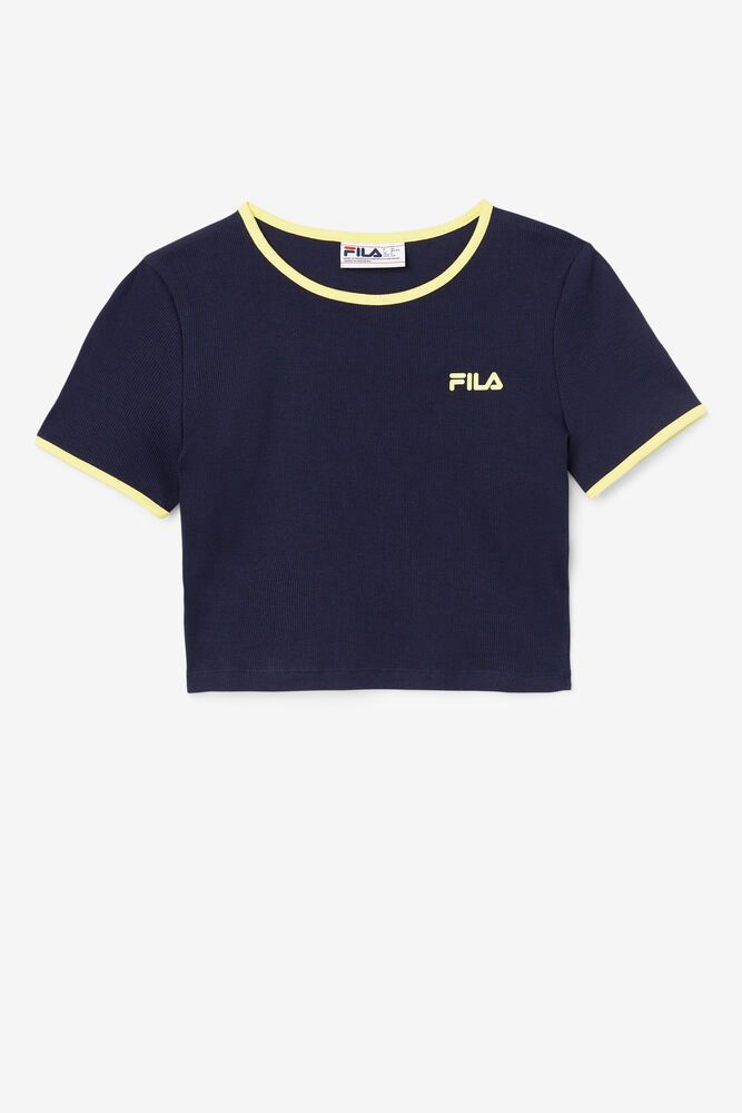 Tricou Fila Dama Bleumarin Perla Crop Top MKQV-65082